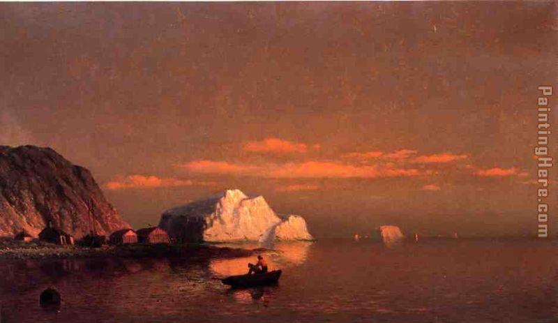 Fishermen off the Coast of Labrador sunset painting - William Bradford Fishermen off the Coast of Labrador sunset art painting